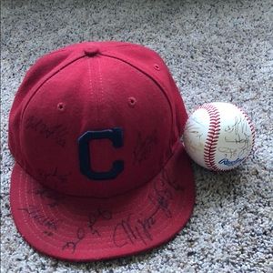 Cleveland Indians signed hat and ball!!!